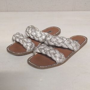 Steve Madden Women's Newbie Braided Rhinestone Sandal Size 9.5